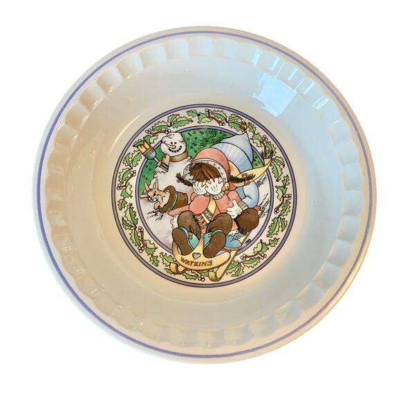 Watkins Country Kids Collectors Pie Plate SNOW MAGIC #6277 1989 Recipe Apple Pie - Picture 1 of 9